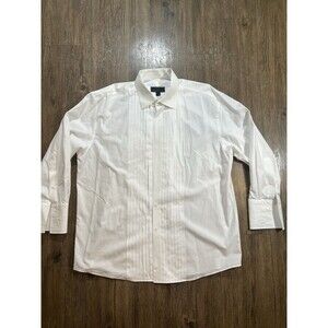 Jos A Bank Reserve Tuxedo Shirt Mens 17.5 33 White Pleated Front French Cuff